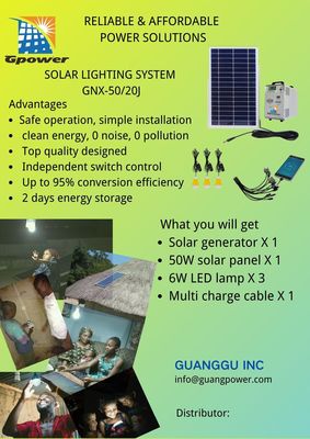 capacité solaire solaire de Kit With Battery 120AH de circuit de génération 50W