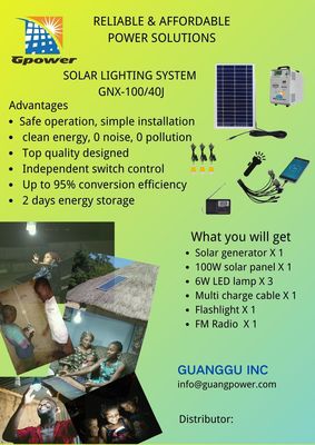 DC5V a produit le panneau solaire à énergie solaire Kit With Battery du système 100w