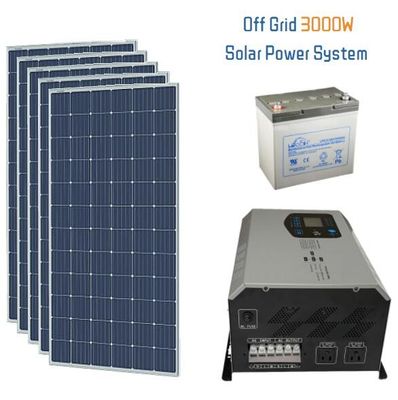 3kw outre des kits de maison d'énergie solaire d'inverseur de grille avec la batterie de 4 unités