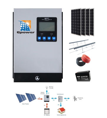 Système solaire ccc de la grille 2KW hybride sur la grille outre du système solaire hybride de grille