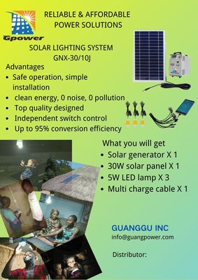 Le système 30W DC12V solaire rural électrique de lithium de grande capacité a produit